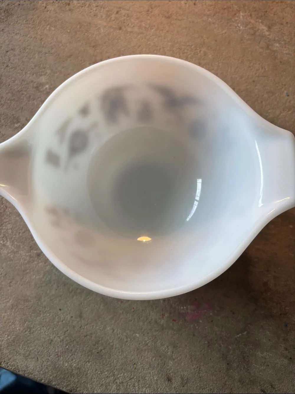 Vintage Pyrex Early American Mixing Bowl #441 1 1/2 PT White & Brown C-1
